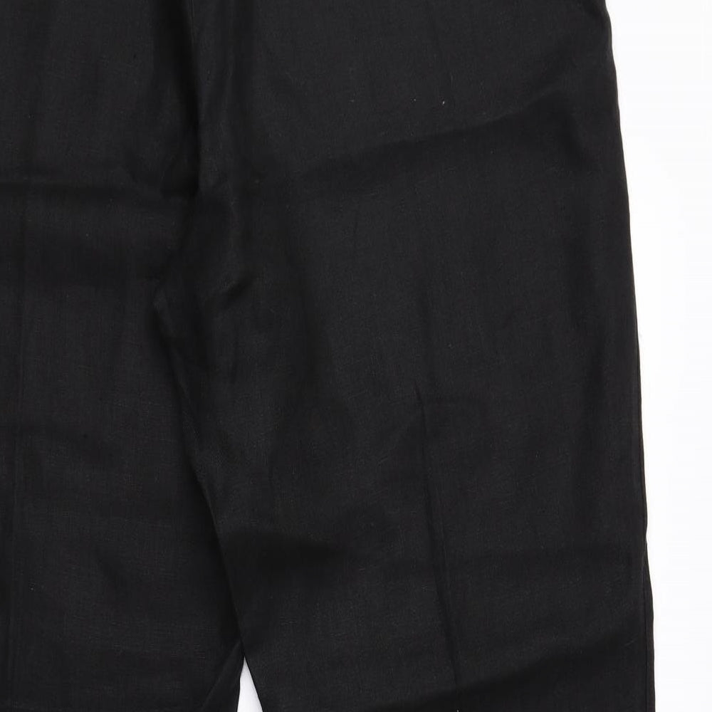 Precis Womens Black Linen Trousers Size 18 L26 in Regular Zip