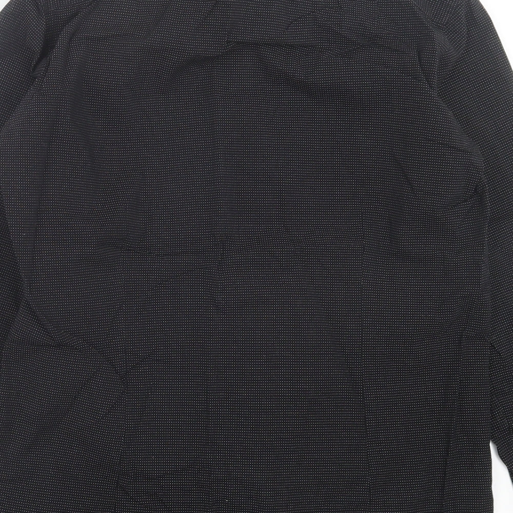 Cedar Wood State Mens Black Polka Dot Cotton Button-Up Size 14.5 Collared Button