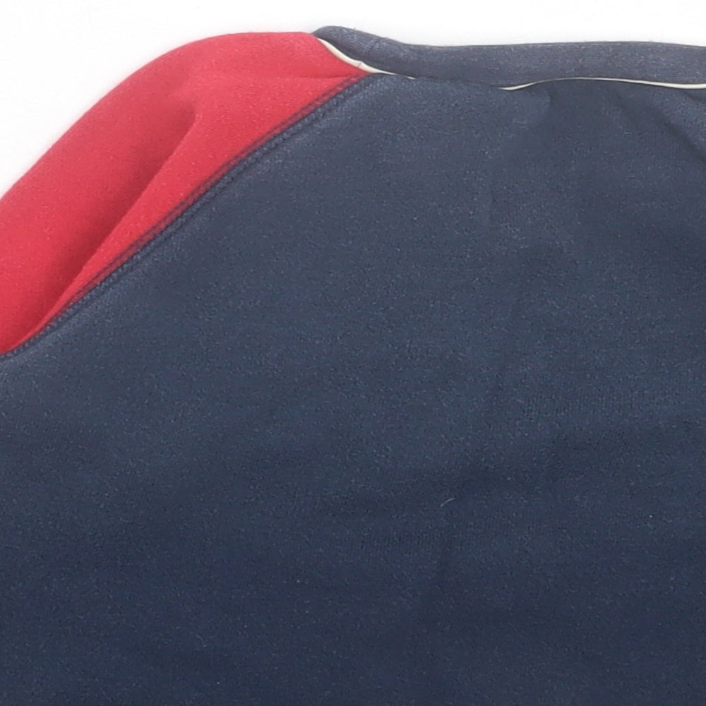 Adams Boys Blue Cotton Basic Casual Size 9-12 Months Crew Neck Pullover - Athletic