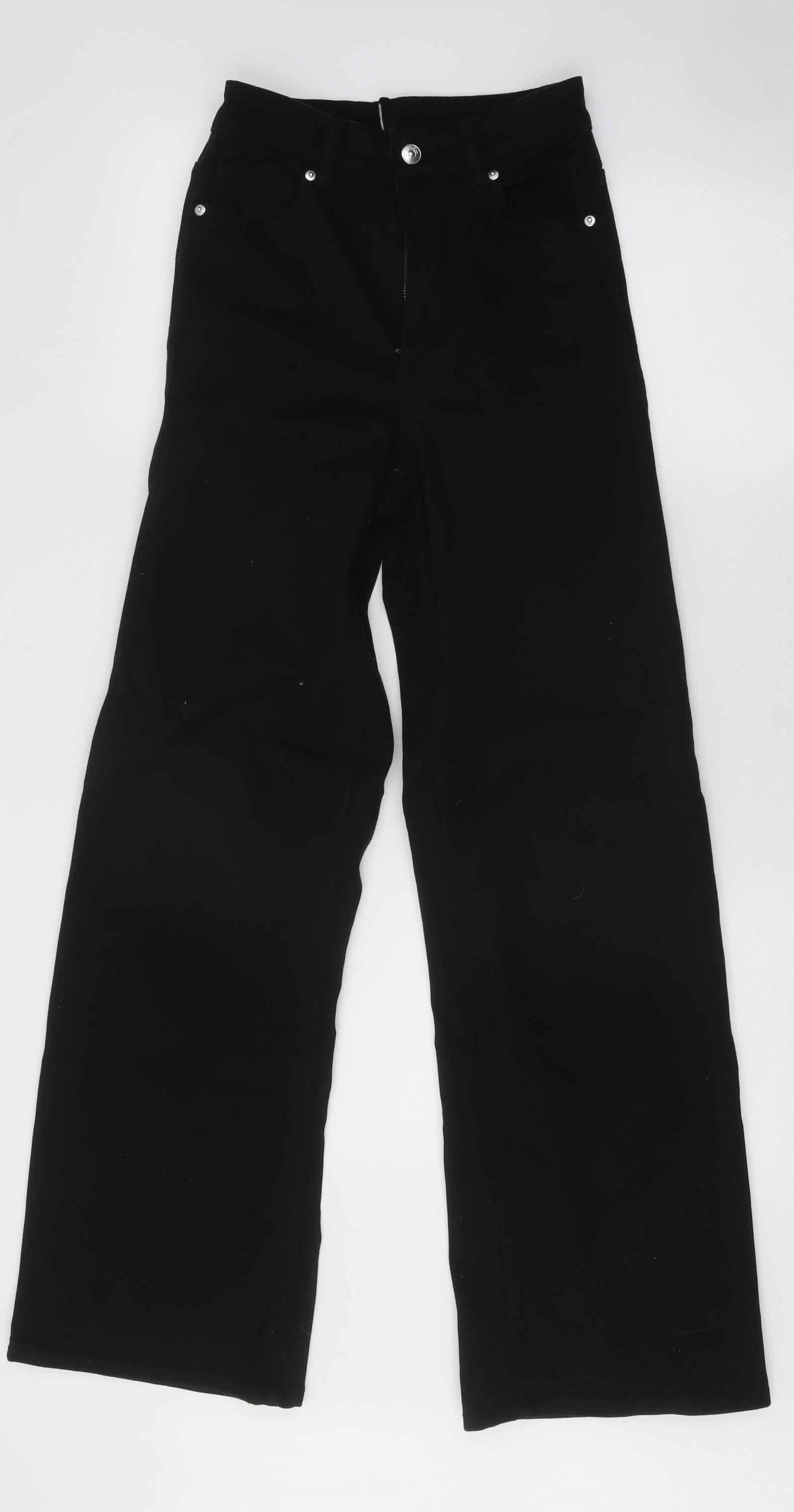 Divided by H&M Womens Black Cotton Wide-Leg Jeans Size L30 in