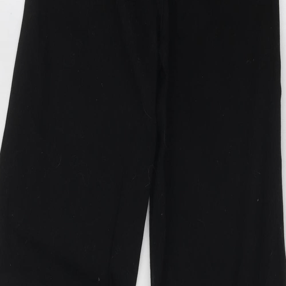 Divided by H&M Womens Black Cotton Wide-Leg Jeans Size 6 L30 in Regular Button