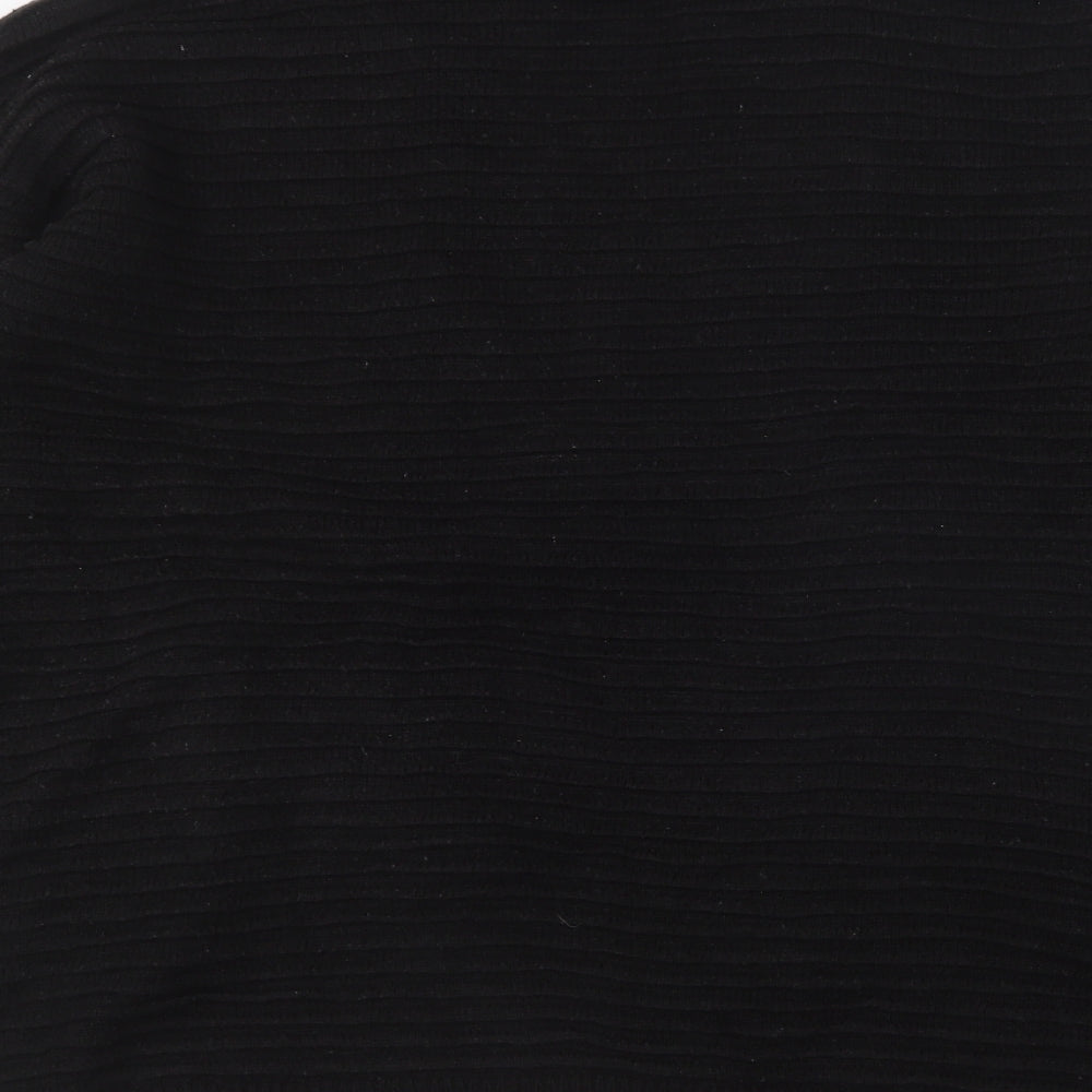 Papaya Womens Black V-Neck Cotton Cardigan Jumper Size M