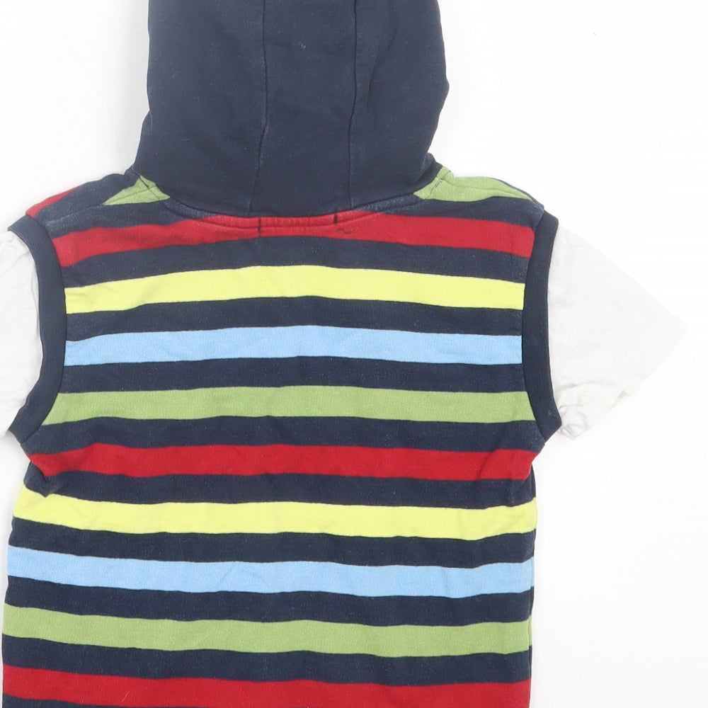 George Boys Multicoloured Striped Cotton Pullover Hoodie Size 2 Years Pullover