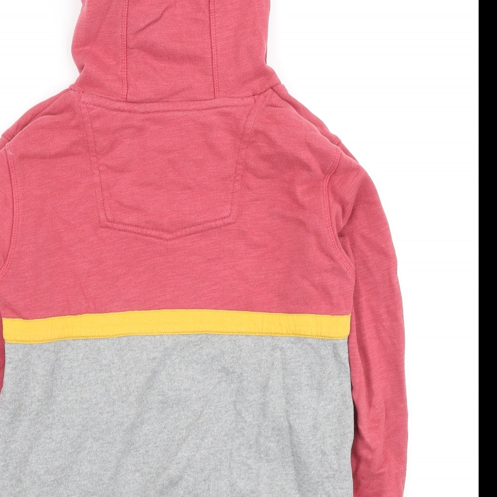 Fat Face Boys Grey Colourblock Cotton Henley Hoodie Size 7-8 Years