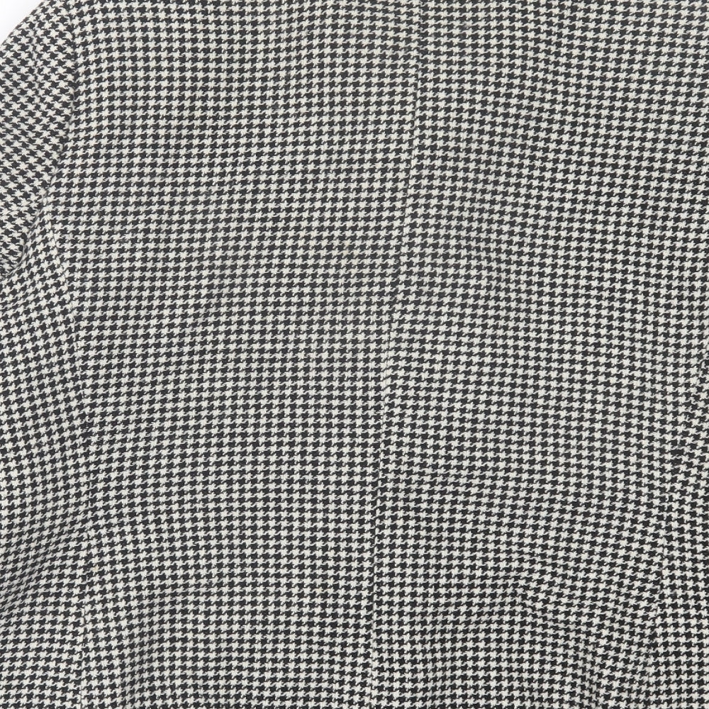 Marks and Spencer Womens Black Geometric Jacket Size 16 Zip