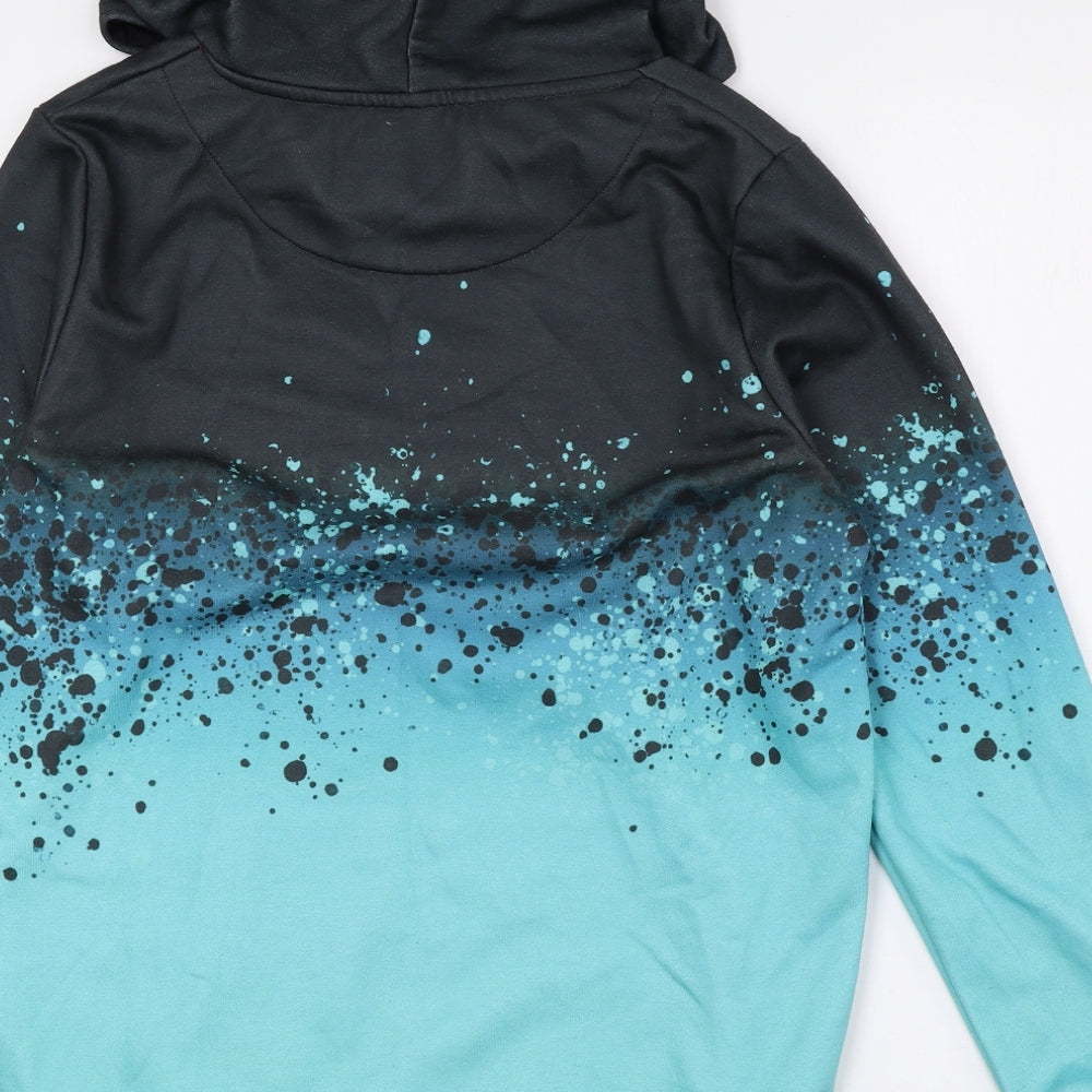 DFVD Boys Blue Geometric 100% Polyester Pullover Hoodie Size 15-16 Years