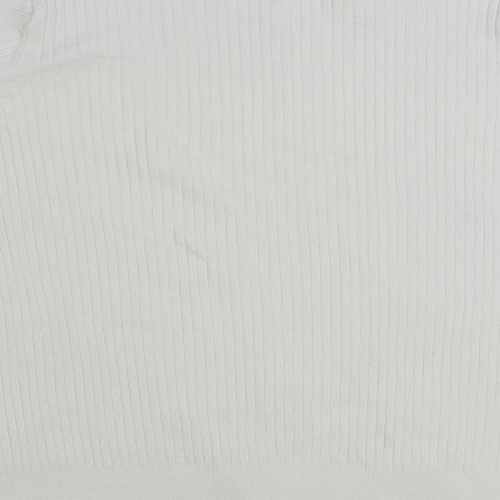 Marks and Spencer Womens White Round Neck Viscose Pullover Jumper Size 20
