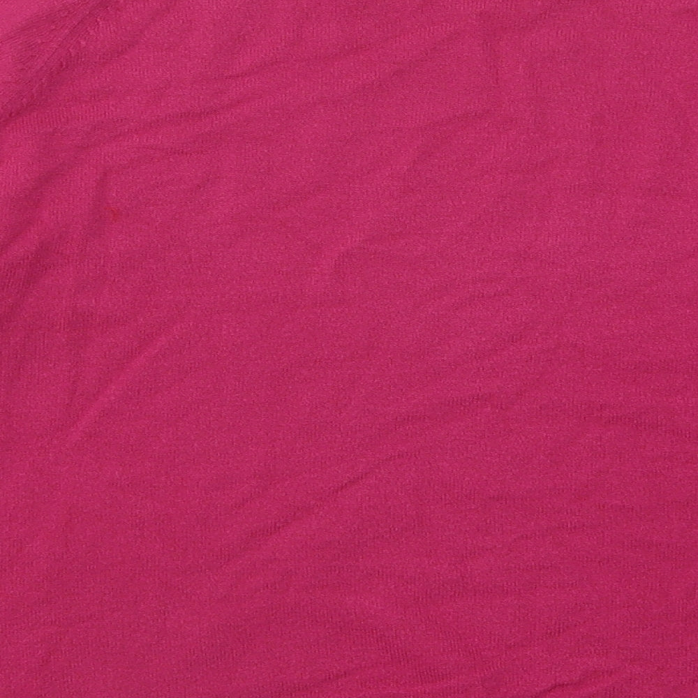 Marks and Spencer Womens Pink Round Neck Viscose Pullover Jumper Size 14