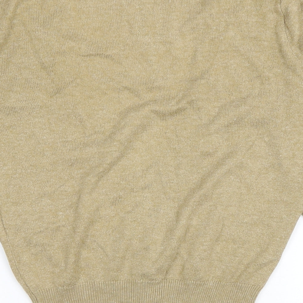 Topshop Womens Beige V-Neck Cotton Cardigan Jumper Size 10