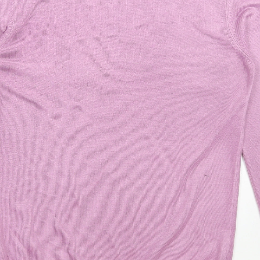 Marks and Spencer Womens Purple Round Neck Acrylic Pullover Jumper Size 8