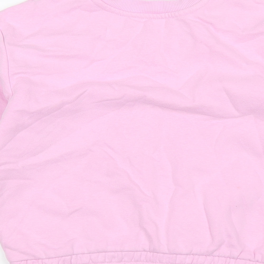 Nutmeg Girls Pink Cotton Pullover Sweatshirt Size 8-9 Years Pullover - Be Happy