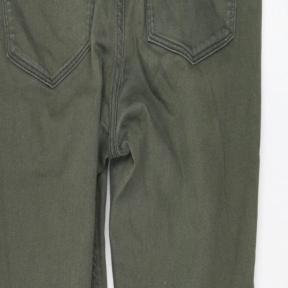 H&M Womens Green Cotton Skinny Jeans Size 33 in L28 in Regular Zip