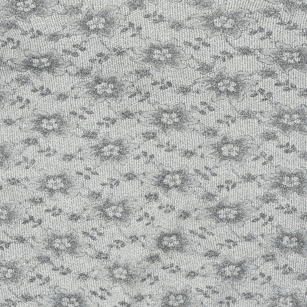 Bonmarché Womens Grey V-Neck Floral Cotton Pullover Jumper Size M