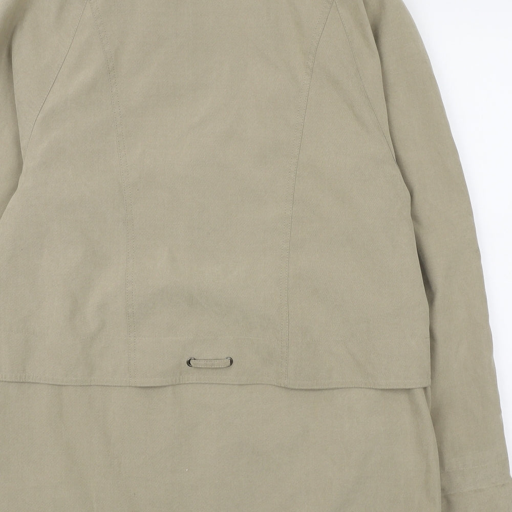 Preworn Womens Beige Overcoat Jacket Size M Zip