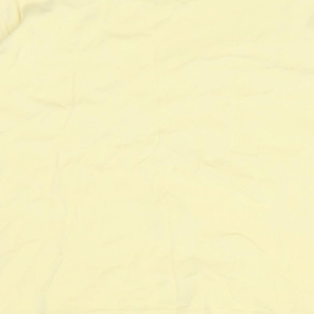 EWM Womens Yellow 100% Cotton Basic T-Shirt Size 14 Round Neck