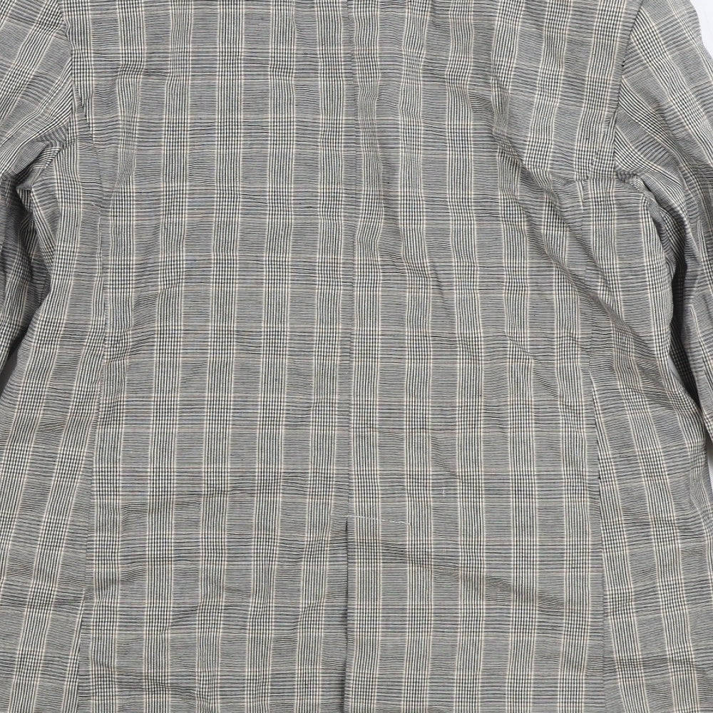 Mango Womens Grey Plaid Jacket Blazer Size S