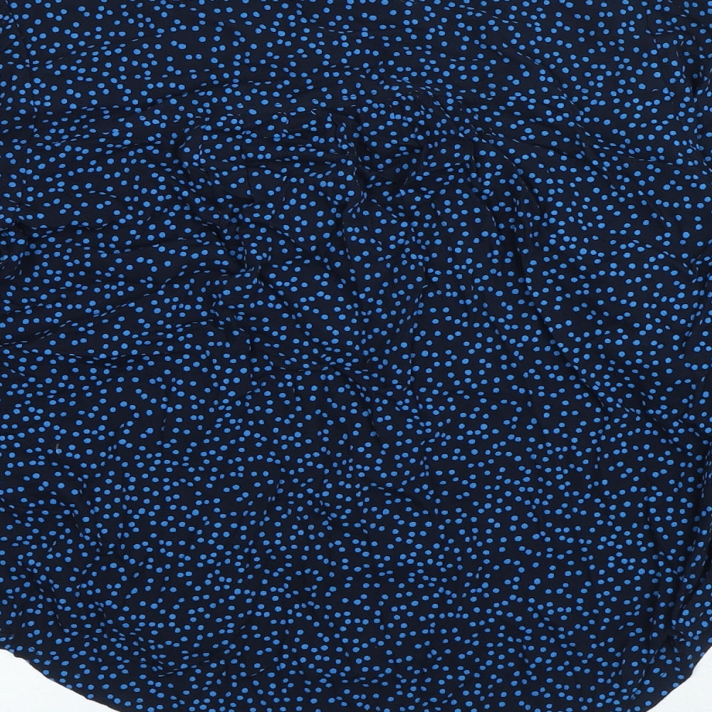 Marks and Spencer Womens Blue Polka Dot Viscose Basic Blouse Size 6 Round Neck
