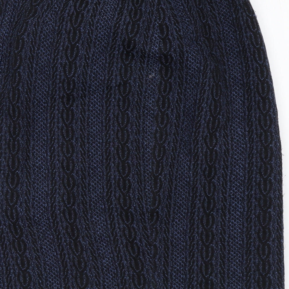 Doncaster Womens Blue Geometric Acrylic A-Line Skirt Size 6 Zip