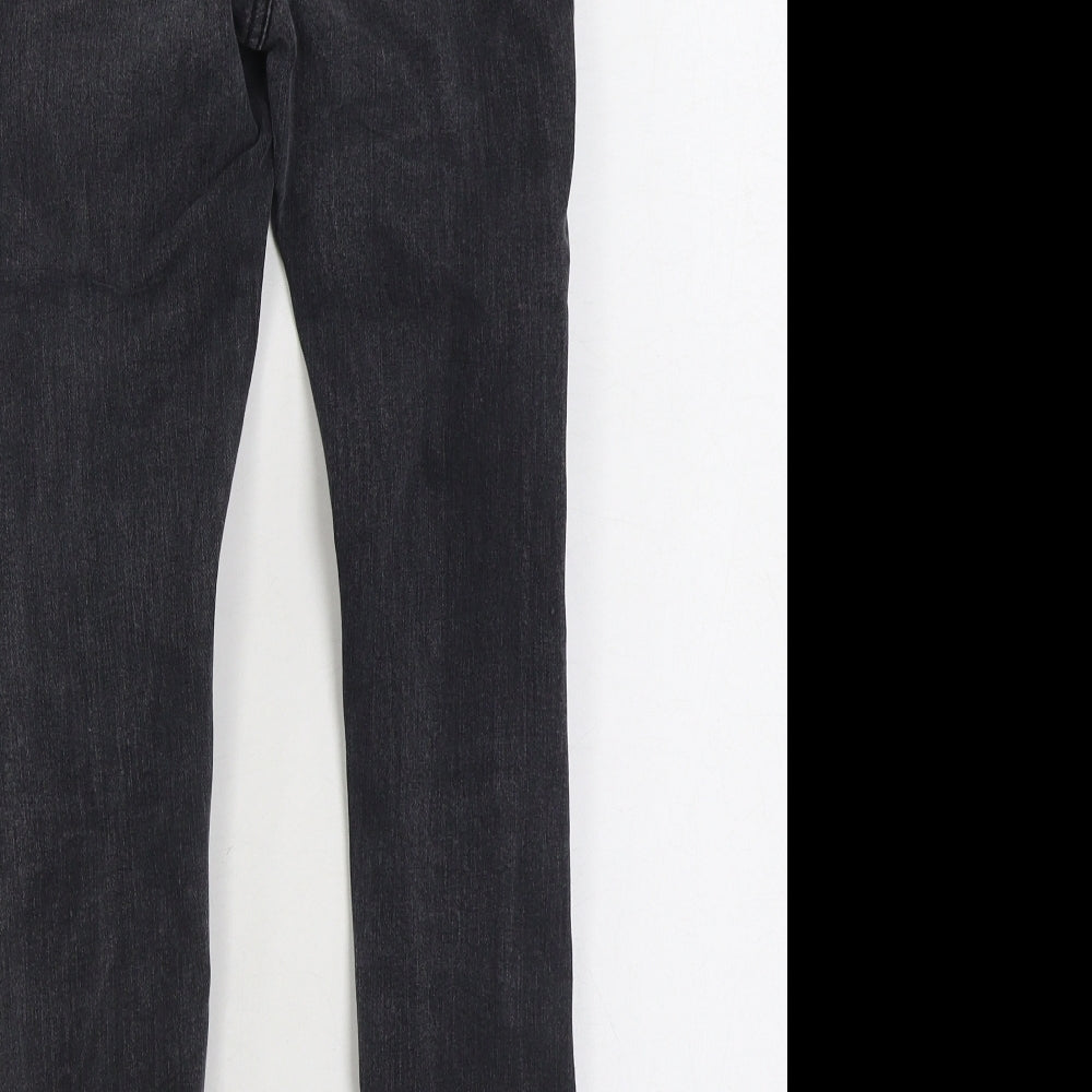 Marks and Spencer Womens Black Cotton Skinny Jeans Size 8 L22 in Regular Zip
