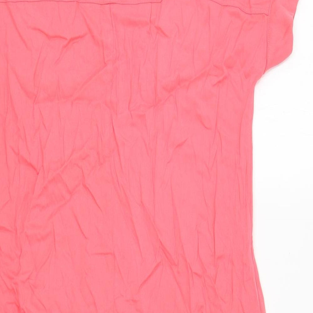 Marks and Spencer Womens Pink Viscose Mini Size 10 Round Neck Pullover