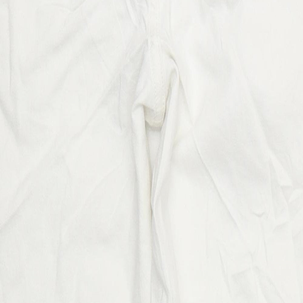 Marks and Spencer Womens White Cotton Skinny Jeans Size 6 L35 in Regular Zip