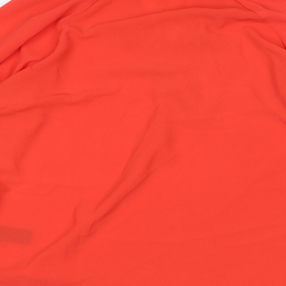 Marks and Spencer Womens Red Polyester Basic Blouse Size 10 V-Neck
