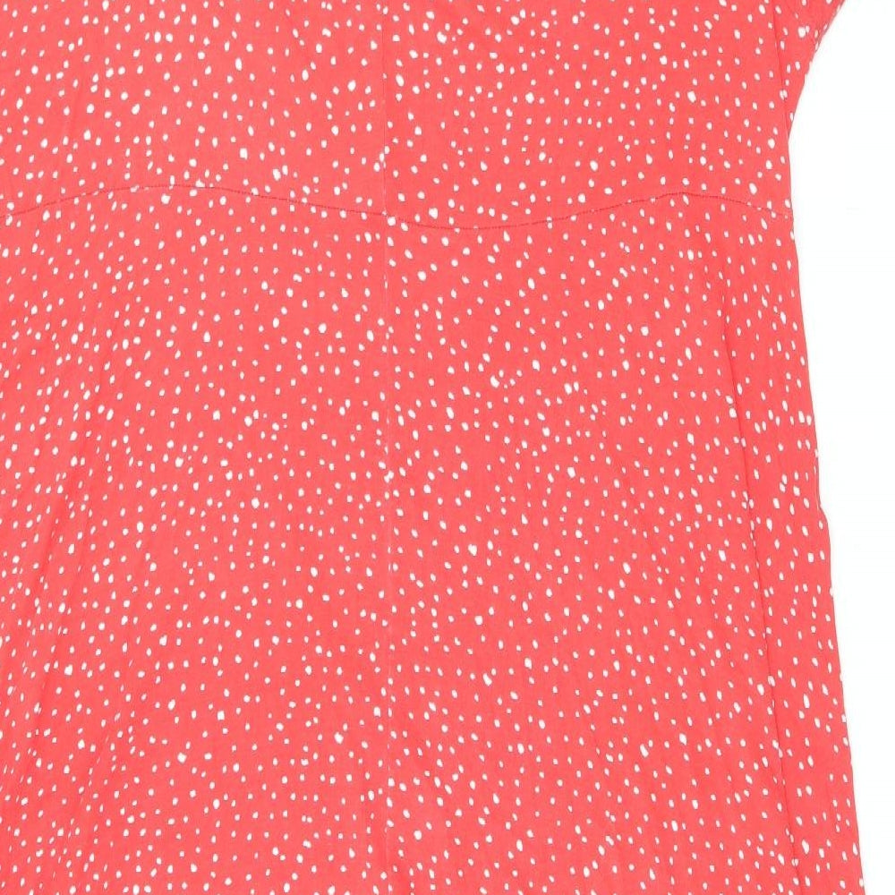 Yours Womens Red Polka Dot Viscose A-Line Size 26 V-Neck Pullover