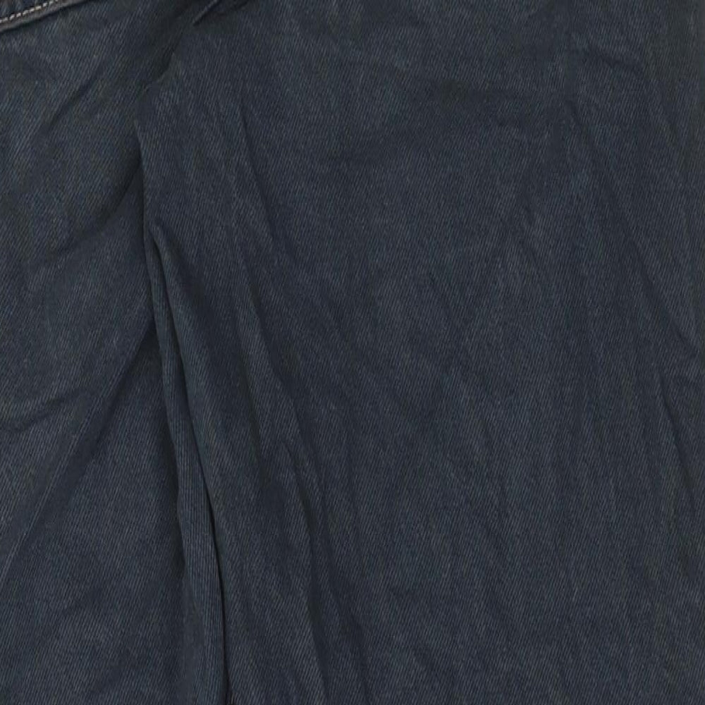 Preworn Mens Blue Cotton Straight Jeans Size 26 in L28 in Regular Button