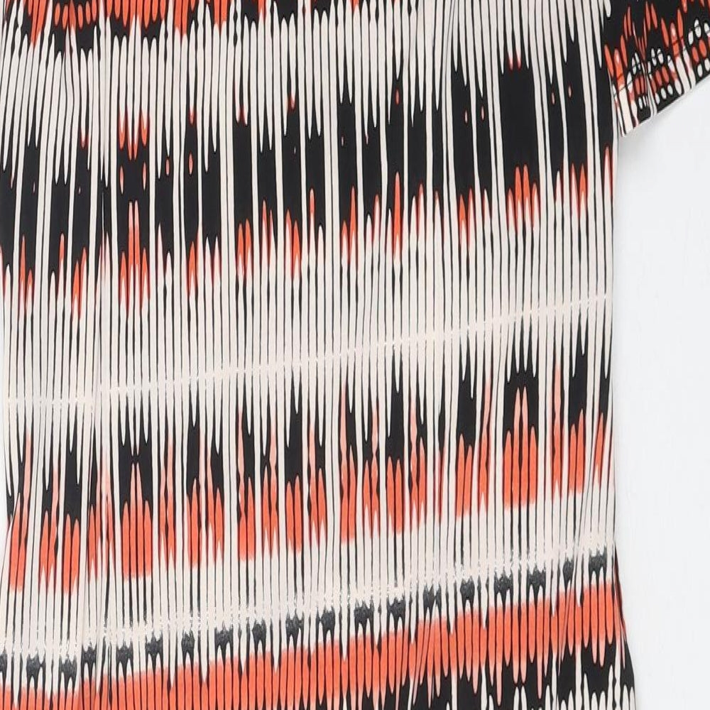 Marks and Spencer Womens Multicoloured Geometric Polyester A-Line Size 10 V-Neck Pullover