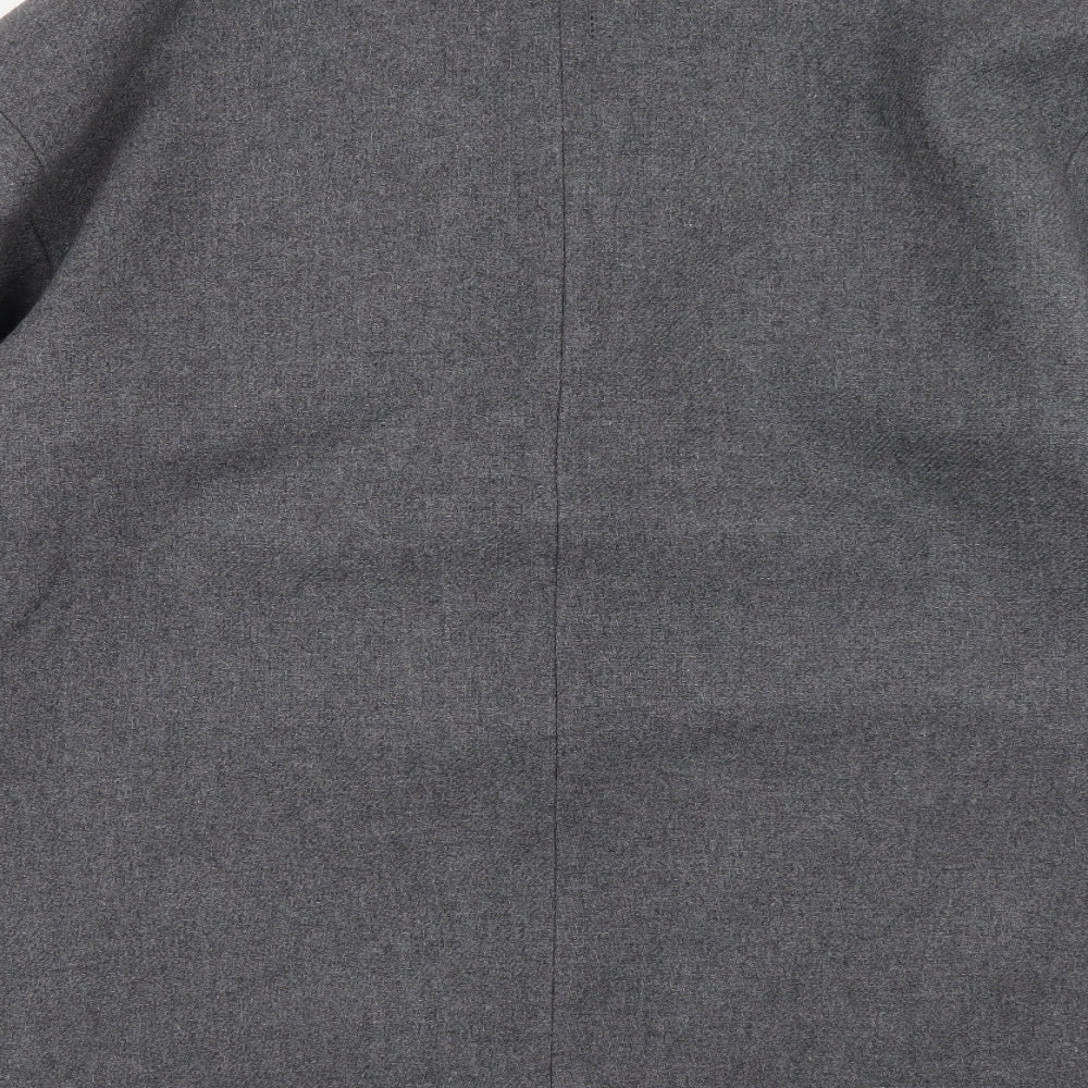 H&M Mens Grey Overcoat Coat Size L Button