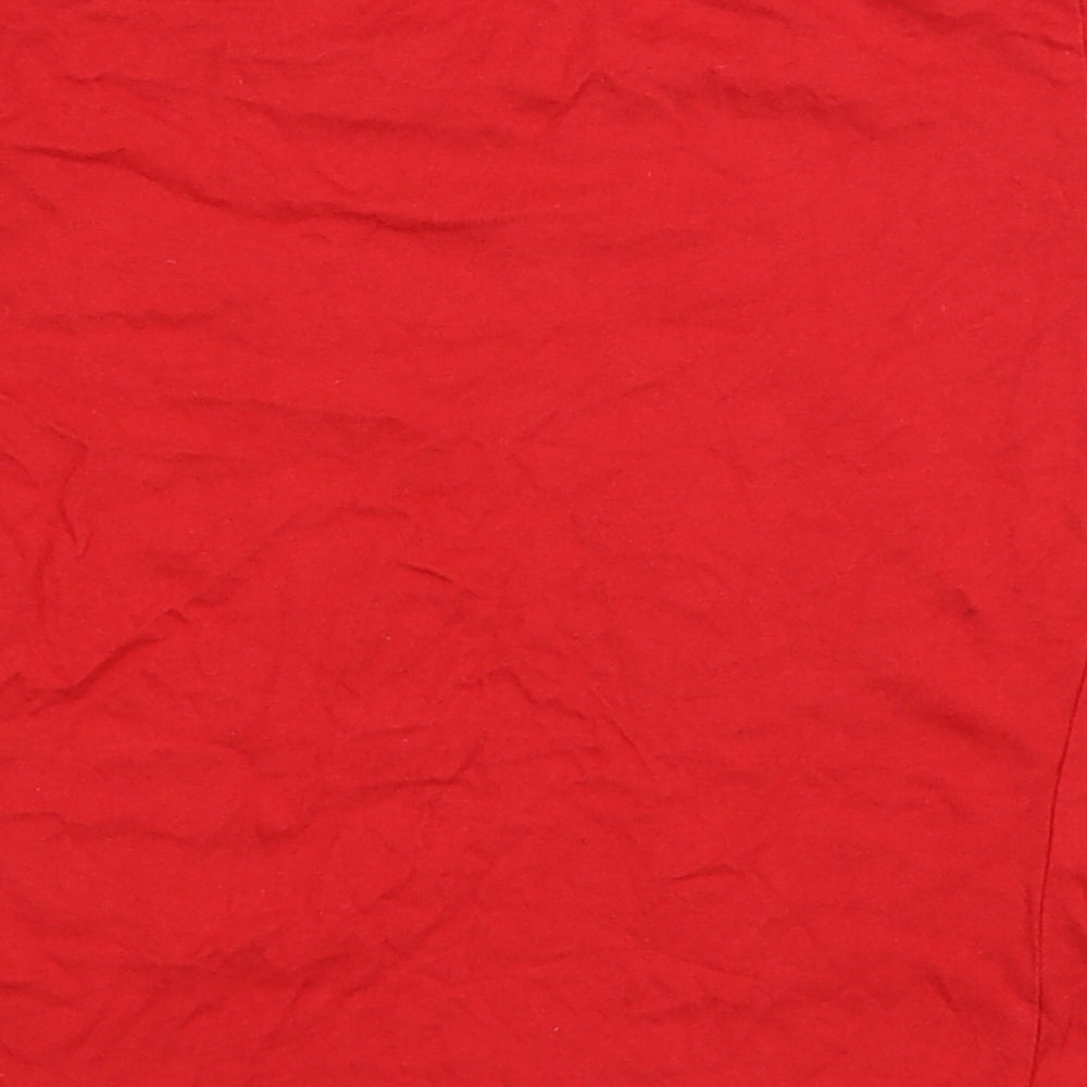 Miss Evie Girls Red Cotton Basic T-Shirt Size 6-7 Years Round Neck Pullover - Wales