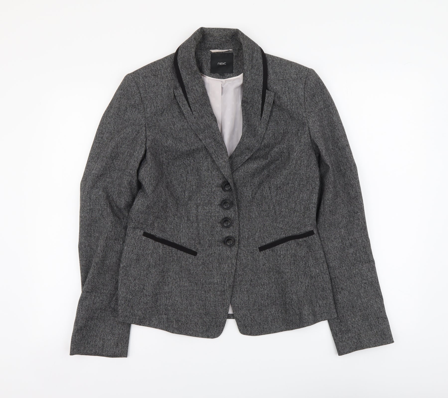 NEXT Womens Grey Polyester Jacket Suit Jacket Size 10 – Preworn