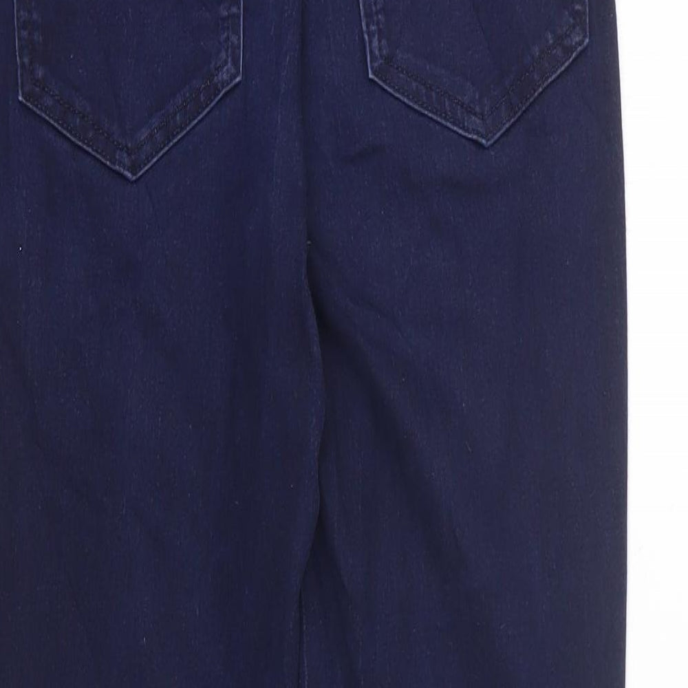 Marks and Spencer Womens Blue 100% Cotton Skinny Jeans Size 10 L27 in Extra-Slim Zip