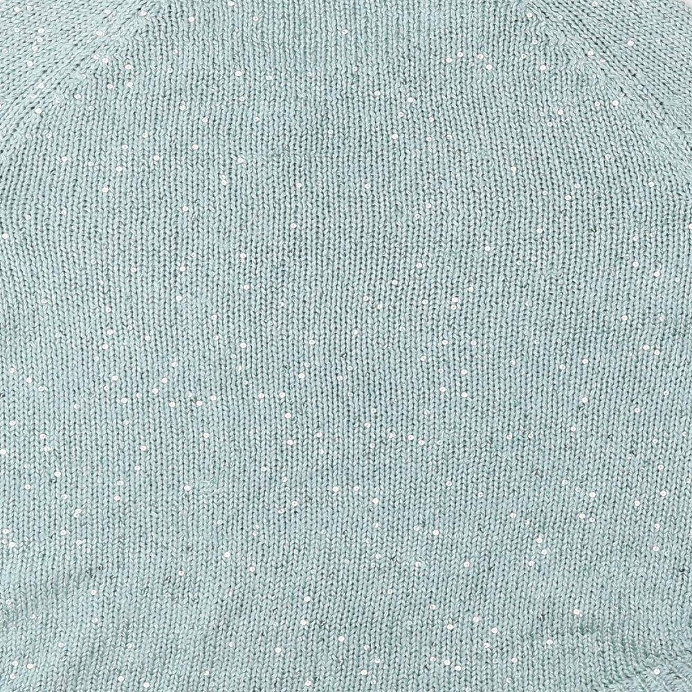 Marks and Spencer Womens Green Round Neck Cotton Pullover Jumper Size 10