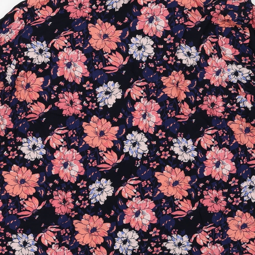 Marks and Spencer Womens Multicoloured Floral Viscose Basic Blouse Size 22 Round Neck