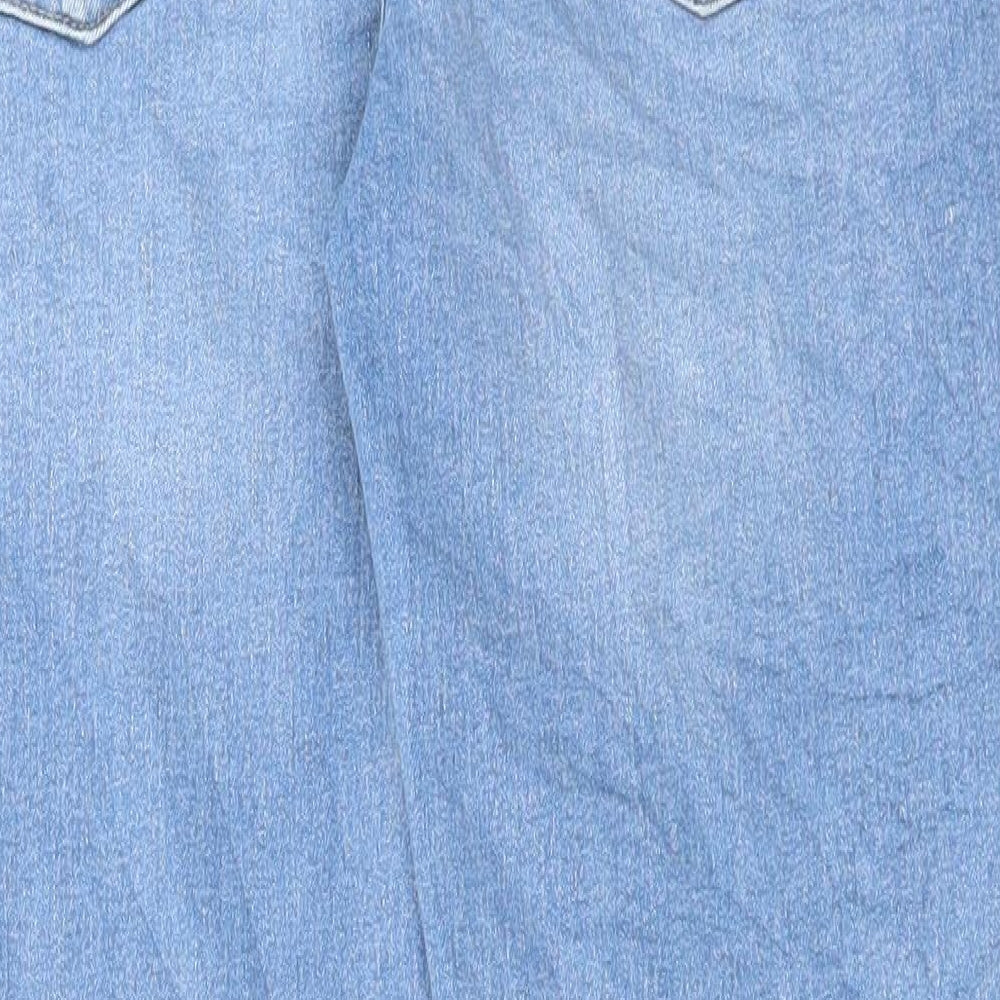 Marks and Spencer Womens Blue Cotton Skinny Jeans Size 28 in L27 in Regular Button