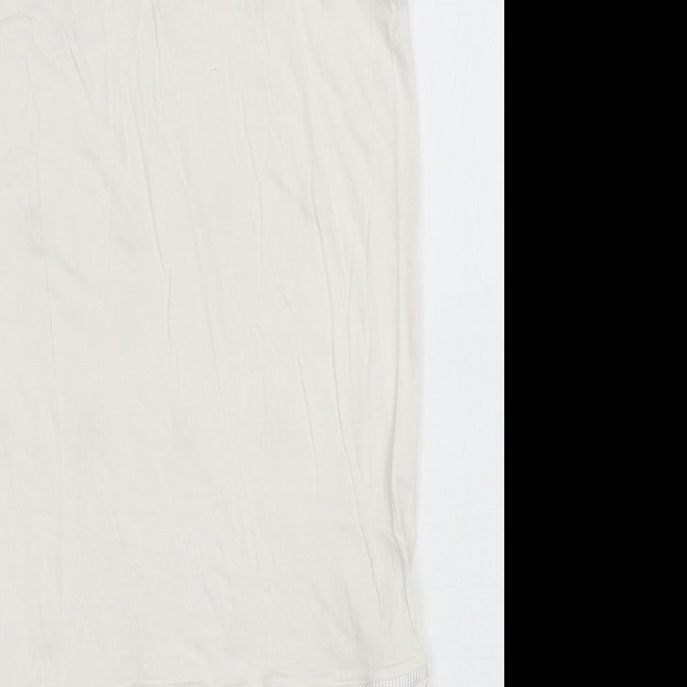 Atmosphere Womens Ivory Cotton Basic Tank Size 6 Scoop Neck