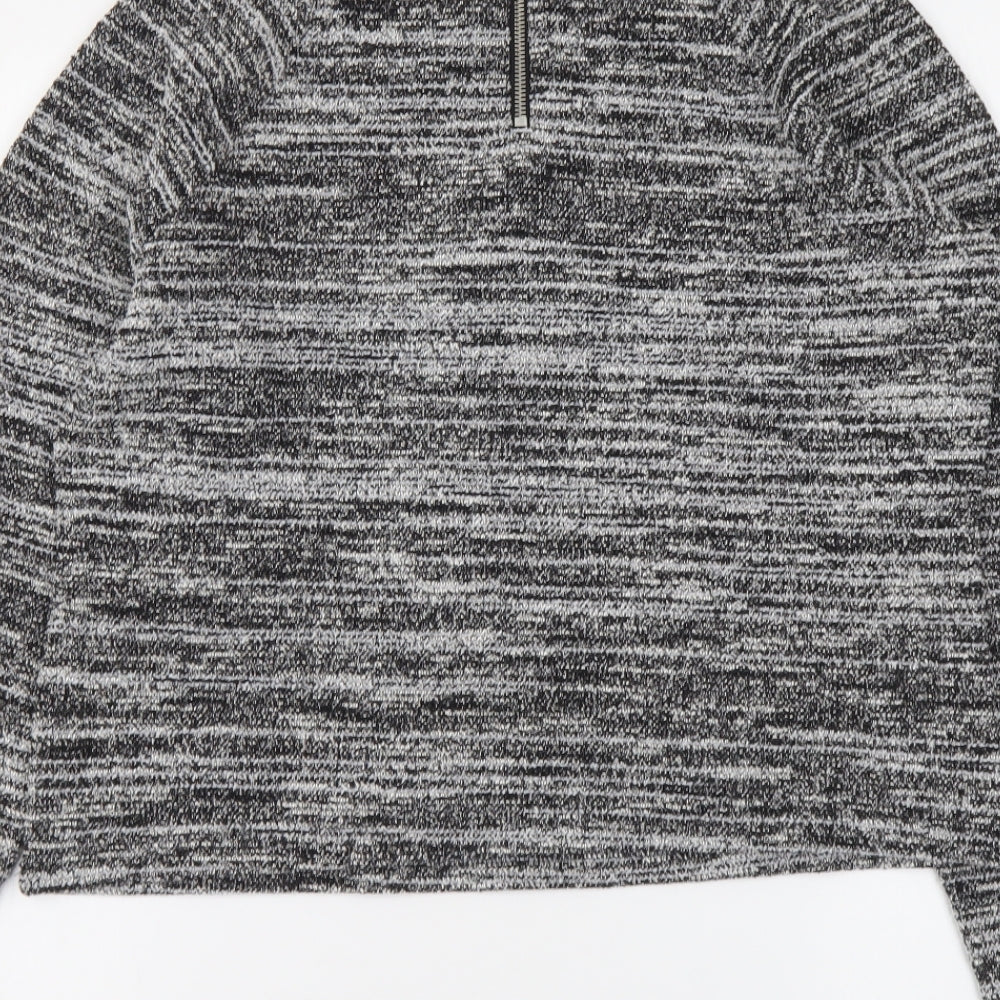 Marks and Spencer Womens Grey Polyester Basic Blouse Size 12 Round Neck