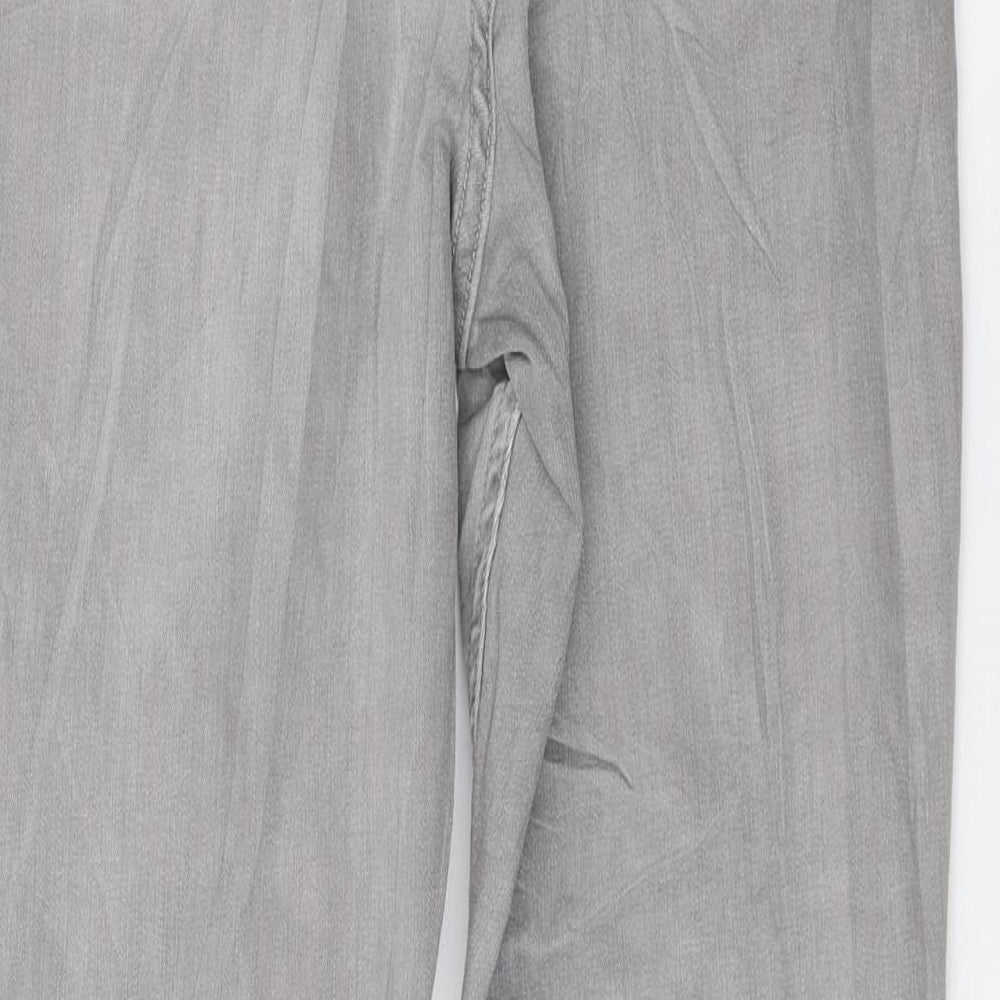 Marks and Spencer Womens Grey Cotton Skinny Jeans Size 12 L27 in Regular Zip