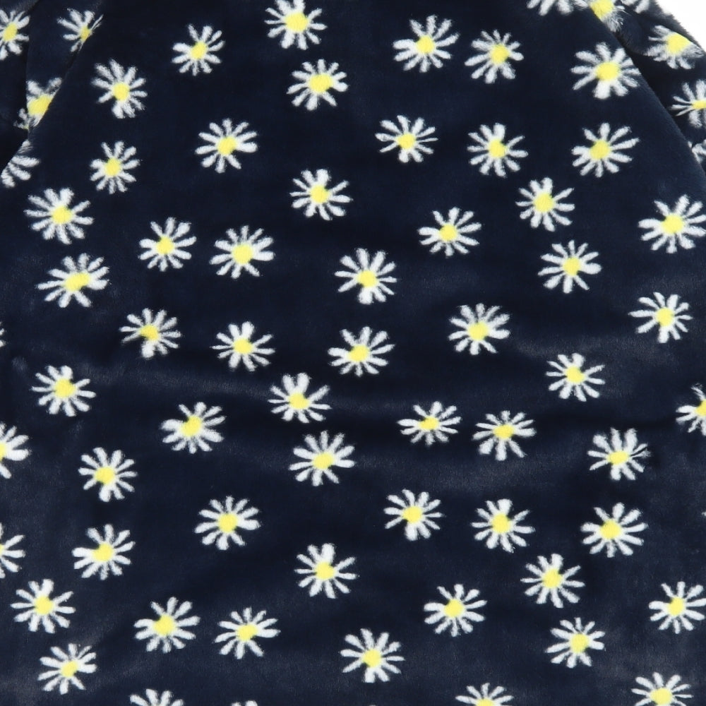 Preworn Womens Blue Floral Jacket Size L Zip