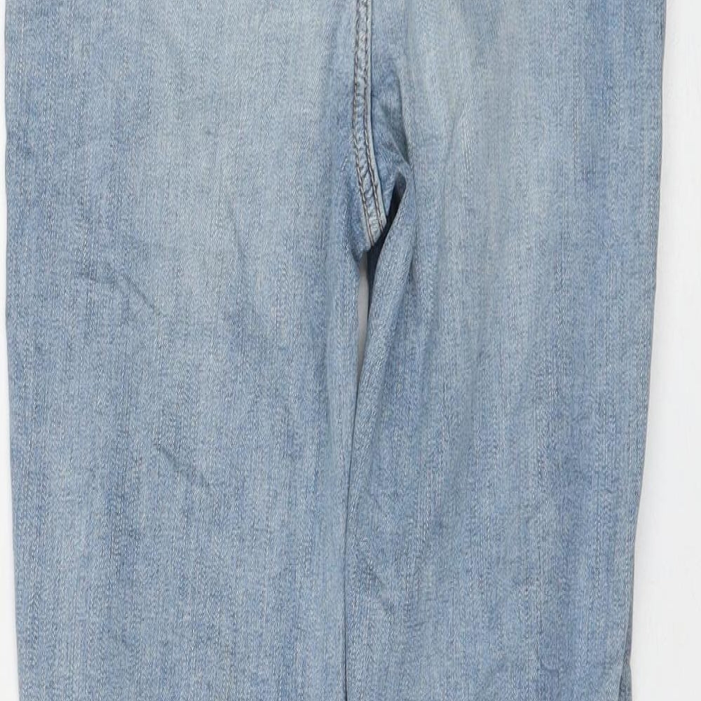 Marks and Spencer Womens Blue Cotton Skinny Jeans Size 8 L26 in Regular Zip