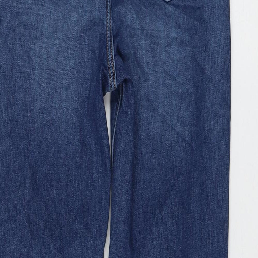 Marks and Spencer Womens Blue Cotton Skinny Jeans Size 6 L26 in Regular Zip