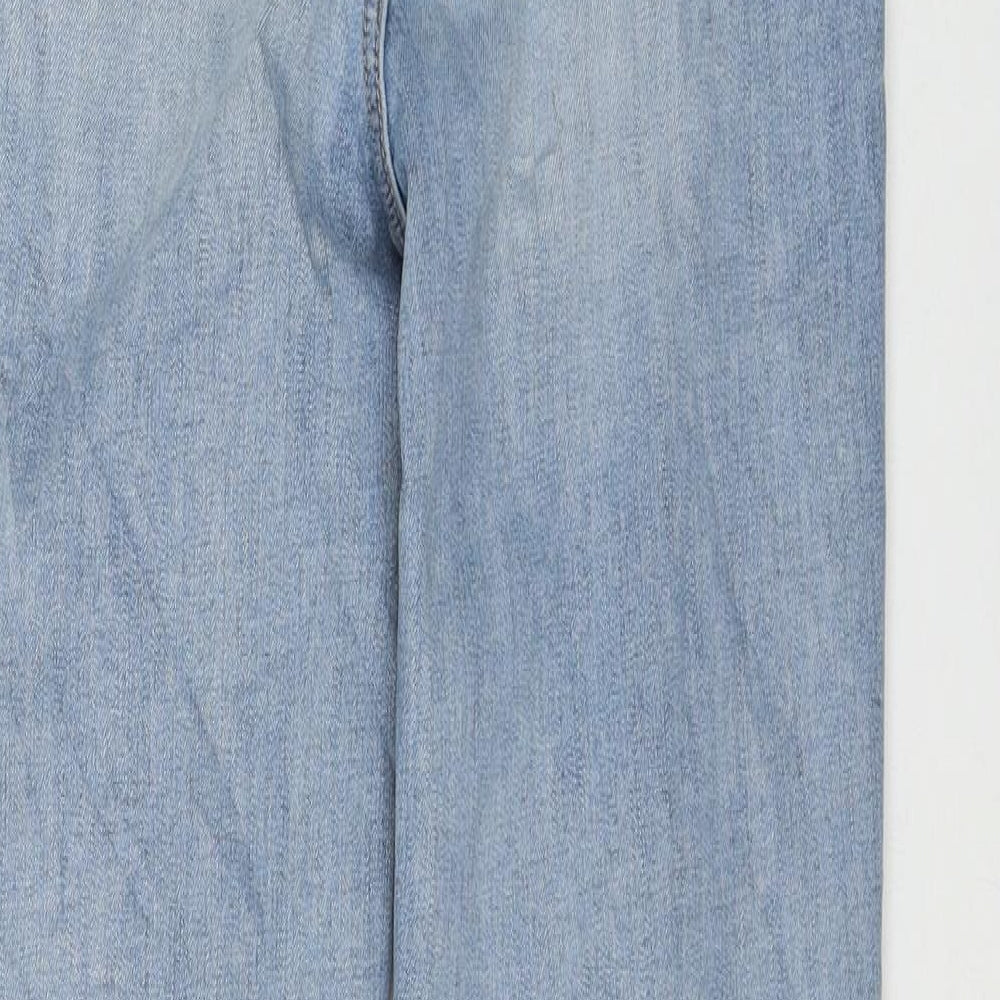 Marks and Spencer Womens Blue Cotton Skinny Jeans Size 8 L30 in Regular Zip