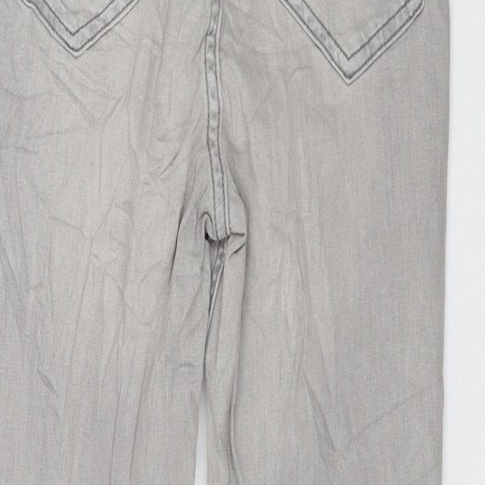 Marks and Spencer Womens Grey Cotton Skinny Jeans Size 8 L26 in Regular Zip