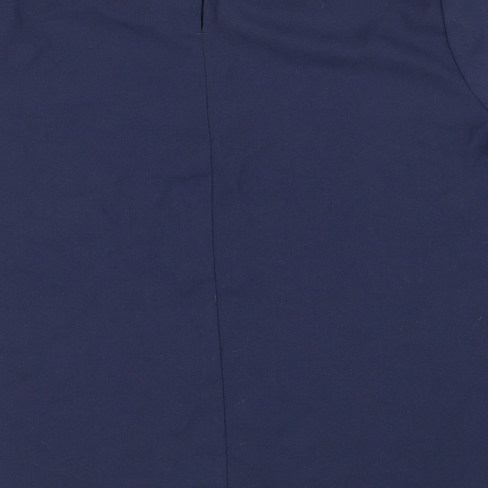 Marks and Spencer Womens Blue Polyester Basic Blouse Size 12 Round Neck