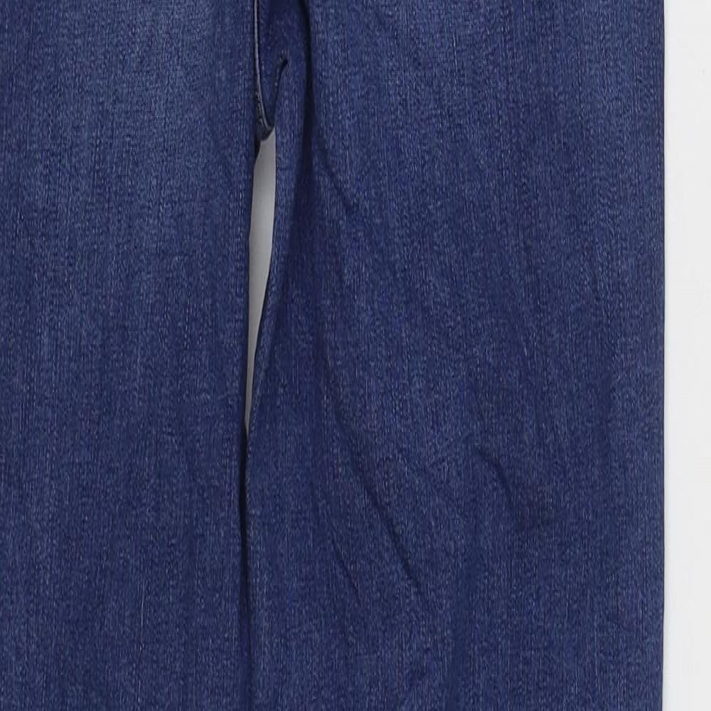 Marks and Spencer Womens Blue Cotton Skinny Jeans Size 6 L28 in Regular Zip
