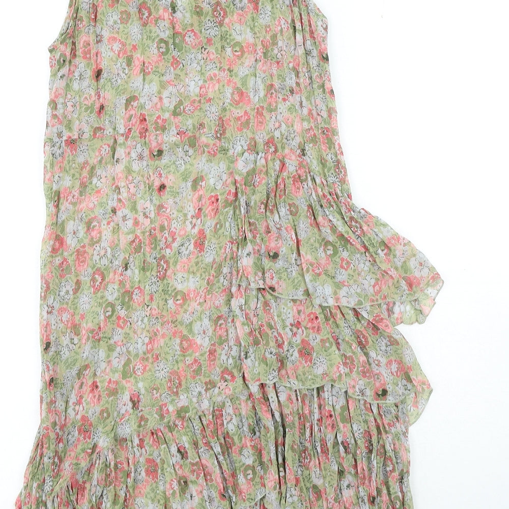 Sophie Gray Collection Womens Multicoloured Floral Polyester A-Line Size 10 V-Neck Pullover