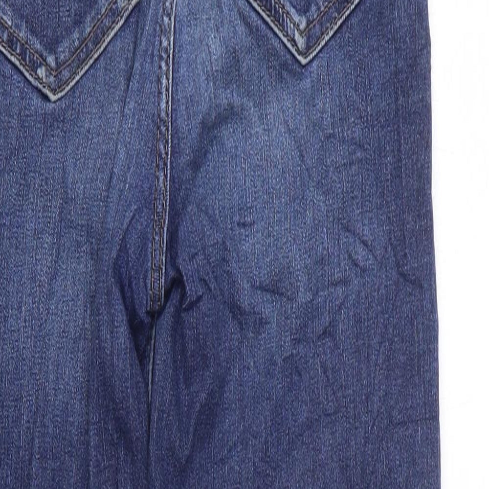 Marks and Spencer Womens Blue Cotton Skinny Jeans Size 8 L24 in Regular Zip