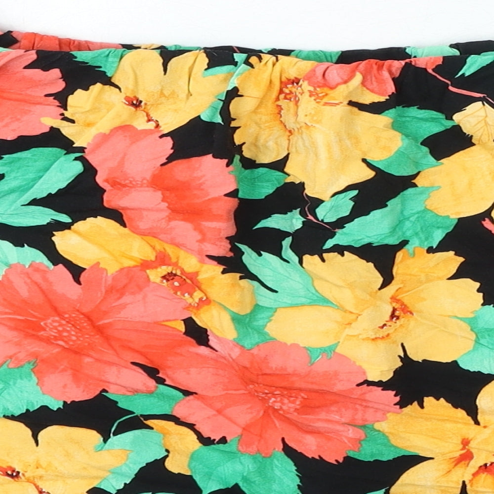 New Look Womens Multicoloured Floral 100% Cotton Basic Blouse Size 12 Off the Shoulder