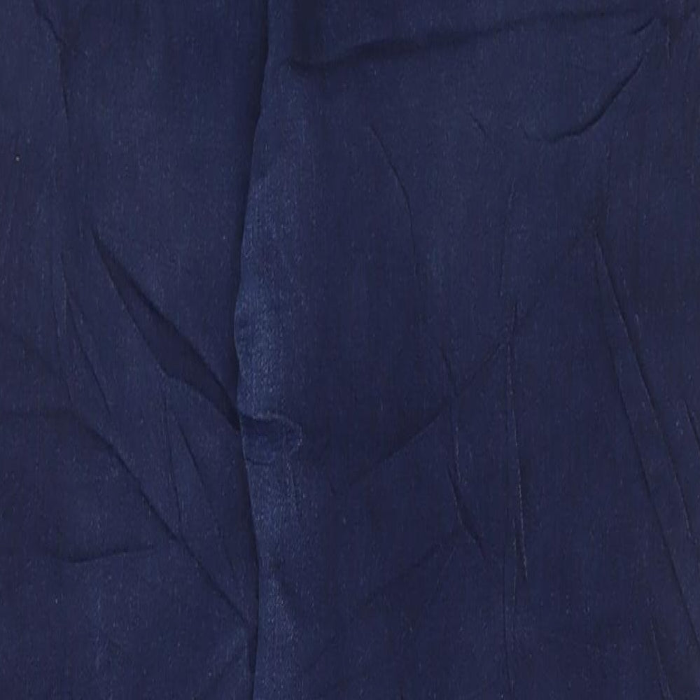 Marks and Spencer Womens Blue Cotton Skinny Jeans Size 12 L28 in Regular Button
